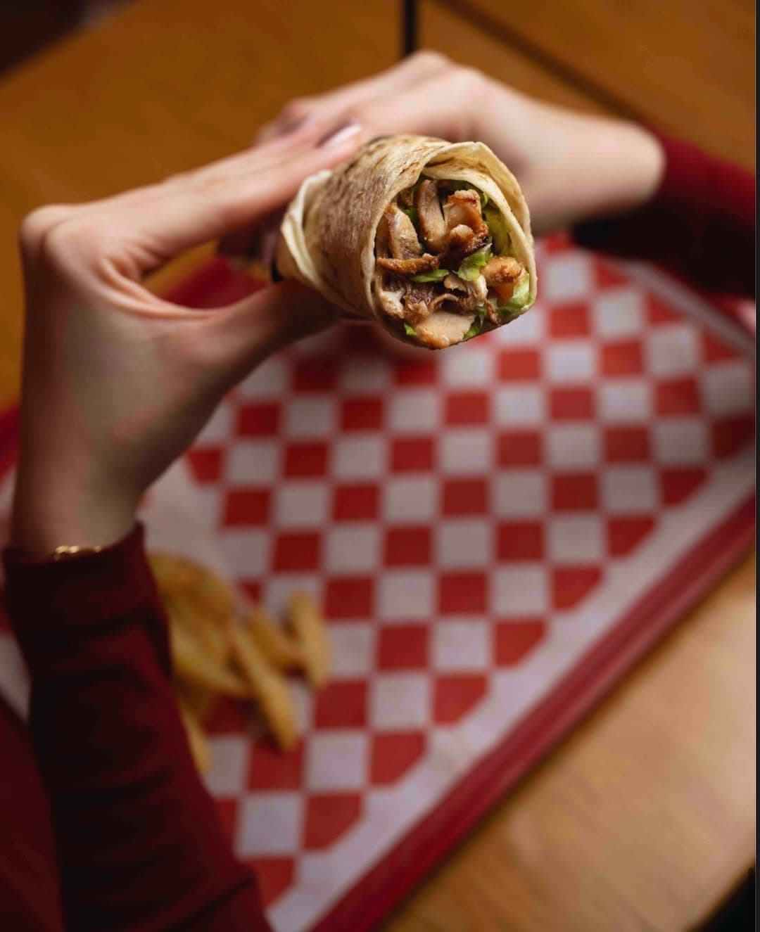 A warm restaurant scene inside BIG MO